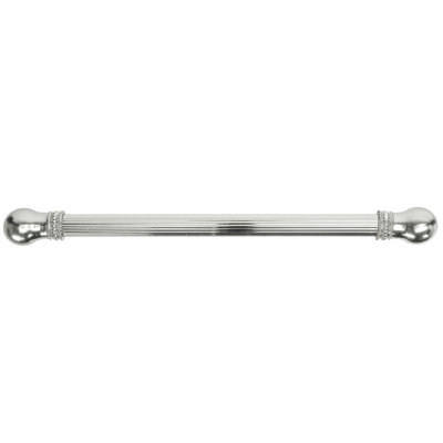 Classic-Beaded 12 inch center to center long reeded pull  in finish Platinum
