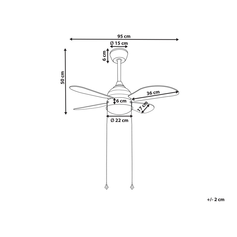 Arnol 95cm Ceiling Fan with LED Lights