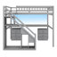 Lit mezzanine avec deux commodes, bureau et bande lumineuse-2085594695