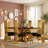 Boucle Upholstered Chairs With Glam High Stainless Steel Back And Leg-1076367931