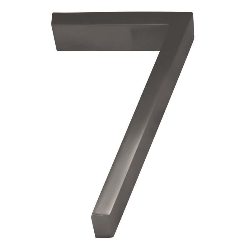 5" Floating Mount House Number, Satin Stainless Steel, 7