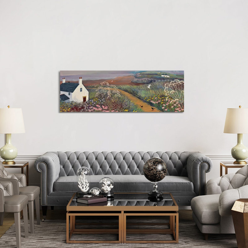 «Sea Mist» par Jo Grundy - reproduction d'art panoramique, H 20 po x l 60 po x P 1,5 po, Toile tendue