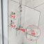 100*190*0.8cm, Frameless Walk-In Shower Enclosure with Dual Glass Shelves, Silver