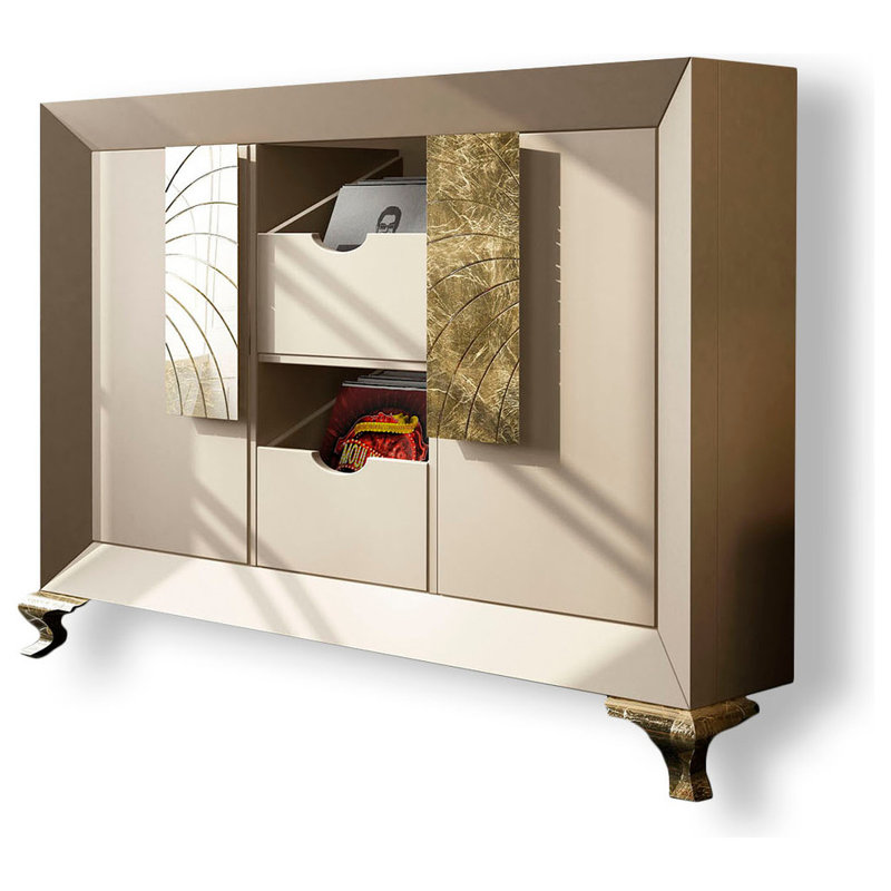 Armoire d’appoint à disque en vinyle Saphire, Haute brillance