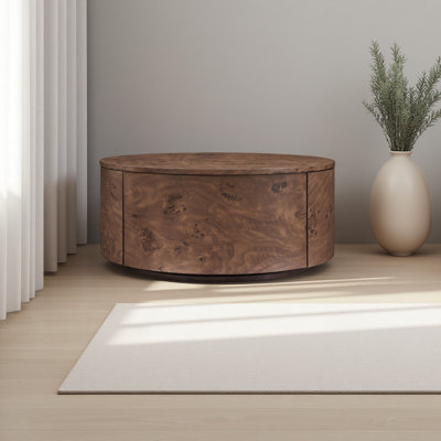 Table basse rotative en bois Burl