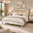 Transitional Mirrored Frame King Size Bed