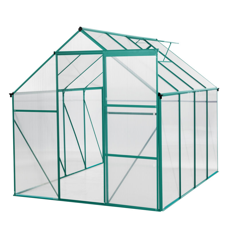 Base surélevée en polycarbonate pour serre, Vert, H 76,77 po x l 74,8 po x P 98,42 po