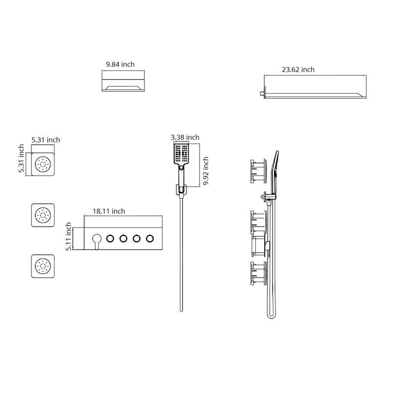 All-In-One Kit with Rough in-Valve, Matte Black