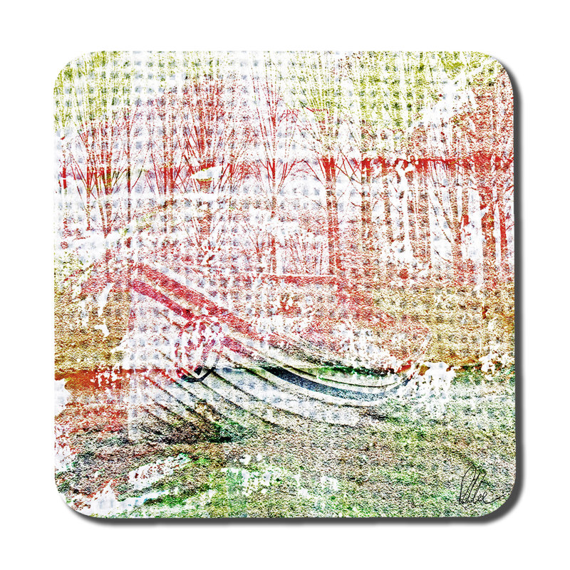Square 6 Piece Coaster Set, Green