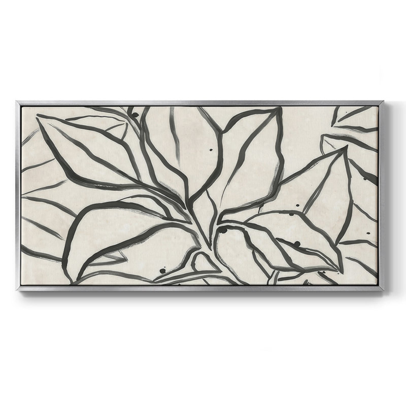 Parchemin brossé I - Toile tendue avec châssis encadré - Prêt à être accroché, H 17 po x l 33 po, Argent argent