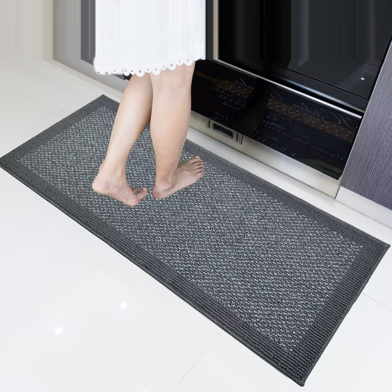 Tapis de cuisine Ebern Designs FX32, Gris, L 47 po x l 24 po