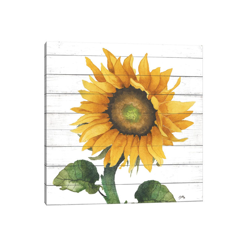 Happy Sunflower II by Elizabeth Medley - Painting on Canvas, Wrapped Canvas, 66.04cm H x 66.04cm W x 3.81cm D