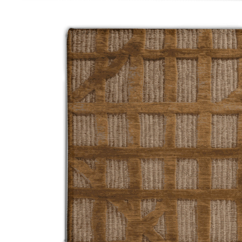 Trellis Brown Indoor and Outdoor Area Rug, Rectangle 4' x 6'