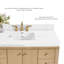 Ensemble de meuble-lavabo 84 po Aston au fini chêne américain avec plateau en quartz blanc alpin-125959543-125959542
