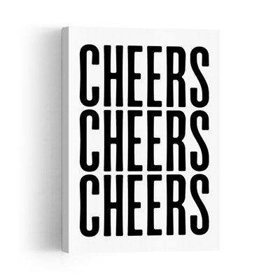 Triple Cheers Abstract Contemporary Modern Wall Art Print
