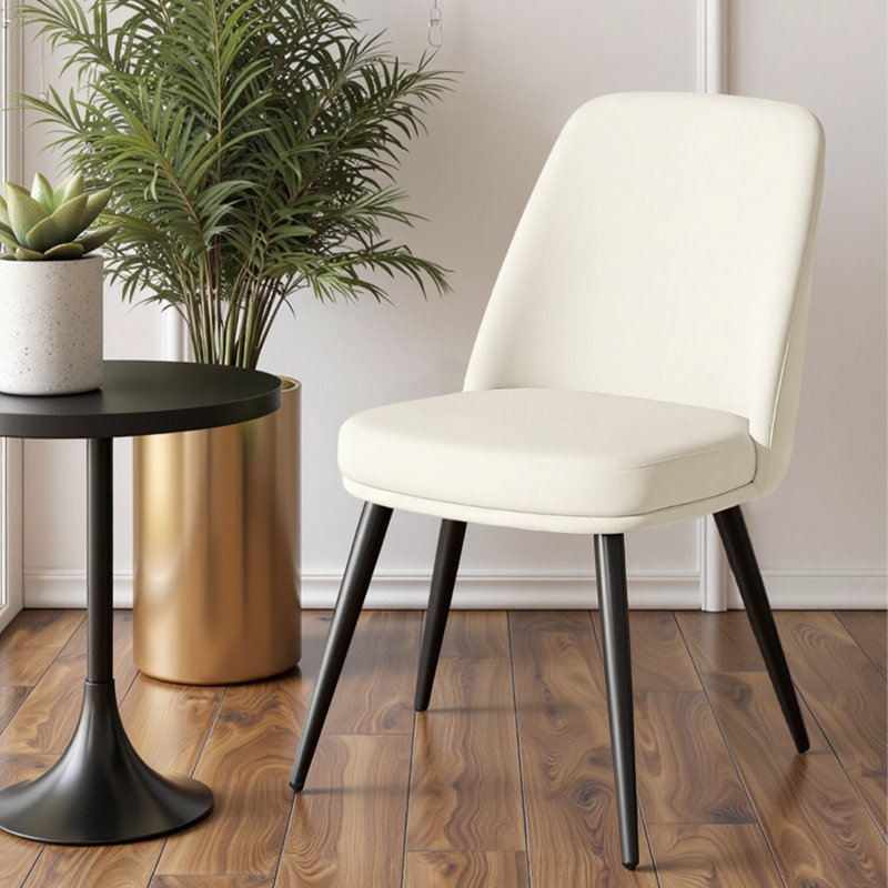 49Cm H Modern Velvet Upholstered Dining Chair for Kitchen/Dining Room, Beige