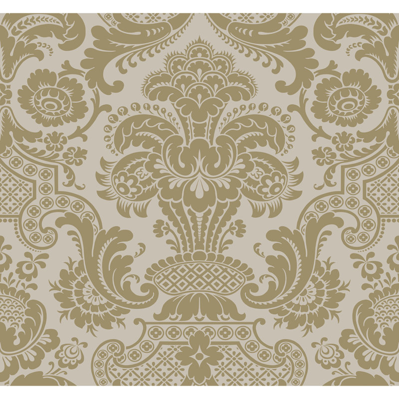 Mariinsky Damask Wallpaper Roll, Linen