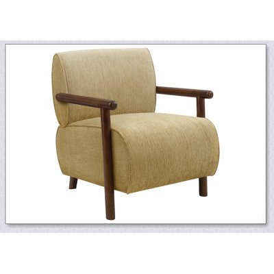 Modern Upholstered Accent Chair with Curved Silhouette and Solid Wood Frame for Living Room Comfort