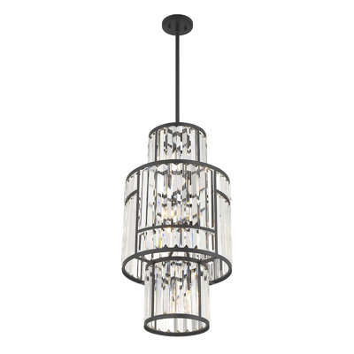 Luminaire suspendu cylindrique à 8 lumières