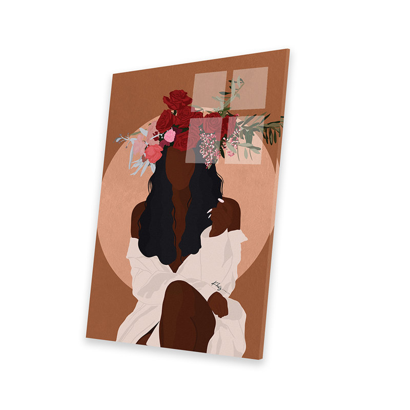 Impression de fleur sur verre acrylique, H 24 po x l 16 po x P 0,25 po