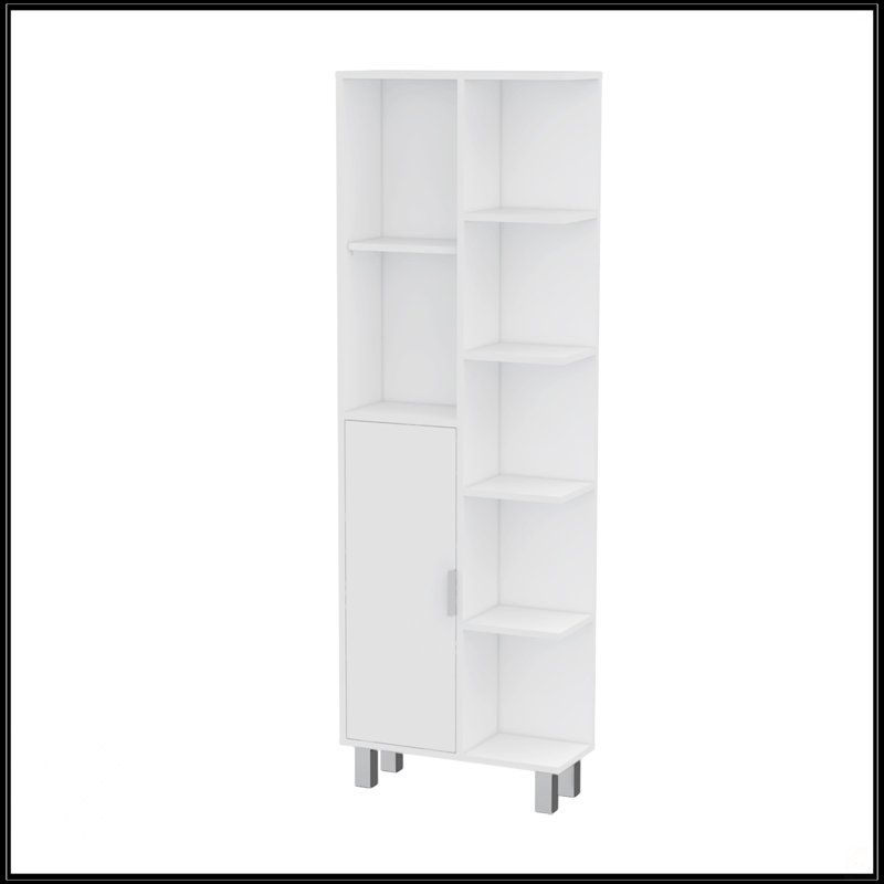 Armoire à linge blanche à 9 tablettes
