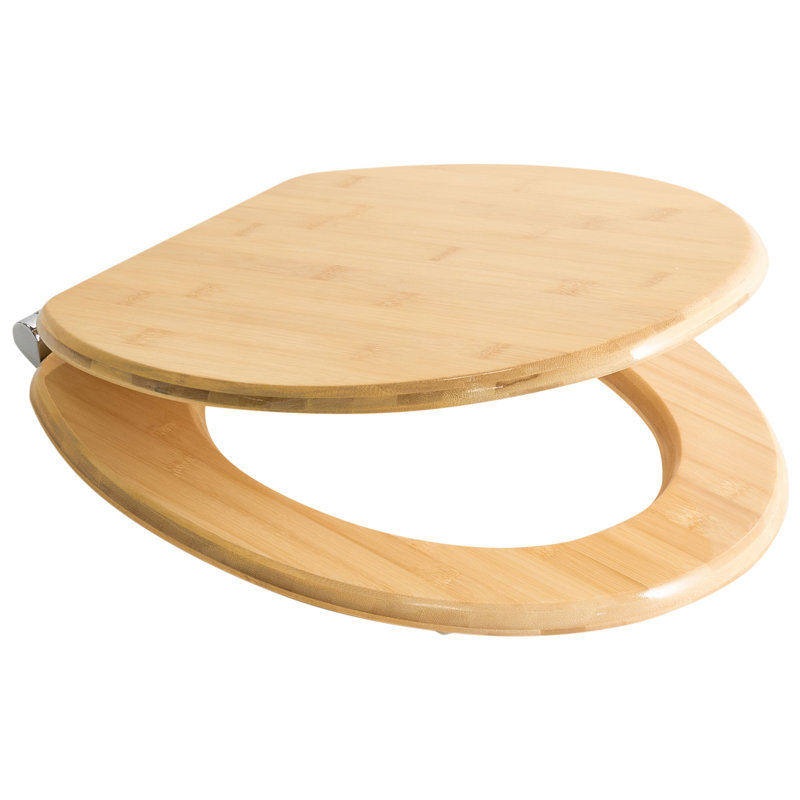 Toilet Seat CUAREIM Bamboo Wood Light Brown