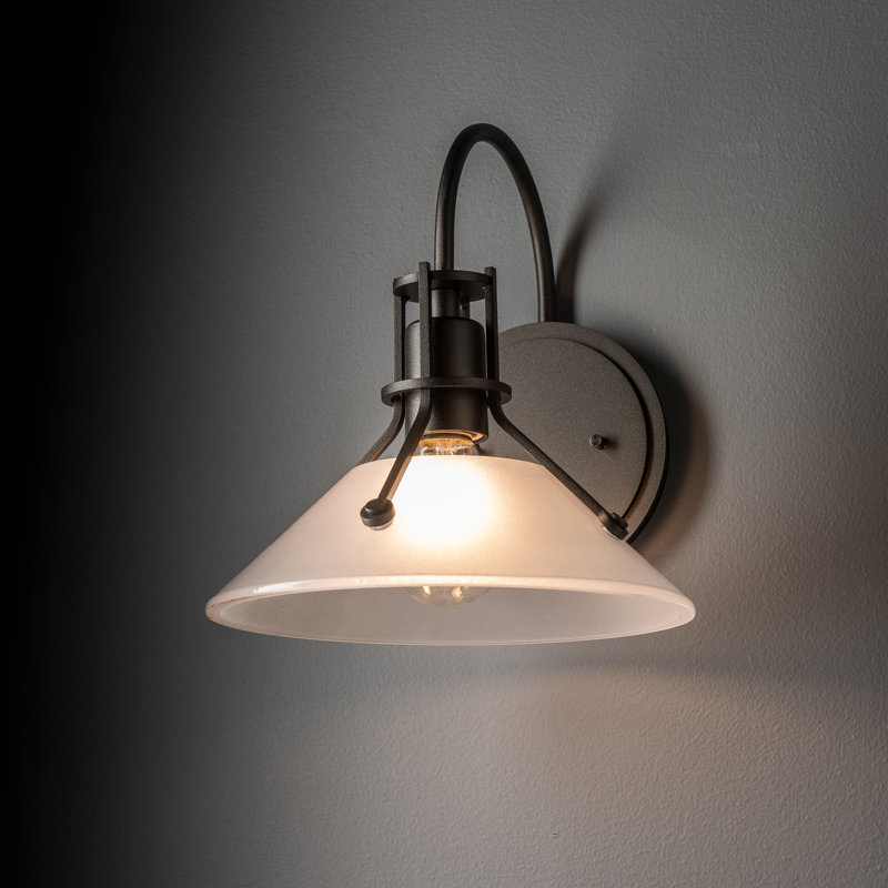Henry Glass Shade Wall Sconce, 10.4"D x 9.2"W x 10.4"H, Oil Rubbed Bronze, Frosted Glass