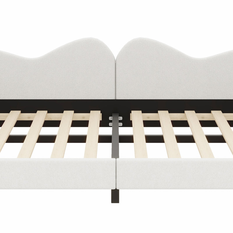 Elegant Cloud-Shaped Back Upholstered Daybed, White