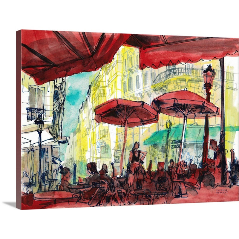«Paris Brasserie» par Eleanor Doughty, reproduction d'art sur toile, Toile tendue, H 12 po x l 16 po x P 1,25 po