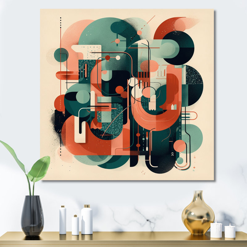 Colours of Progress I - Modern Midcentury, impressions sur toile, H 36 po x l 36 po x P 1,5 po, Toile tendue