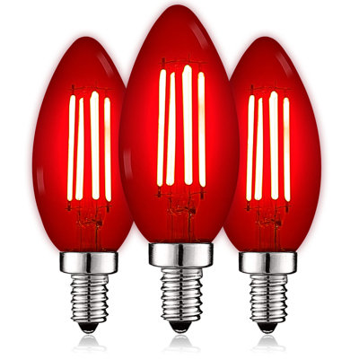 4.5 Watt (40 Watt Equivalent), B11 LED Candle Bulb, Colored Light Bulb, E12/Candelabra Base