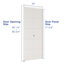 Porte CHIC MODE 30 po x 80 po, blanche, peinte fleurie, porte pliante 5 carreaux en MDF massif avec quincaillerie-124511157