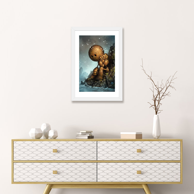 Décoration murale pour enfants Introversion, Papier encadré blanc, H 32 po x l 24 po x P 1 po