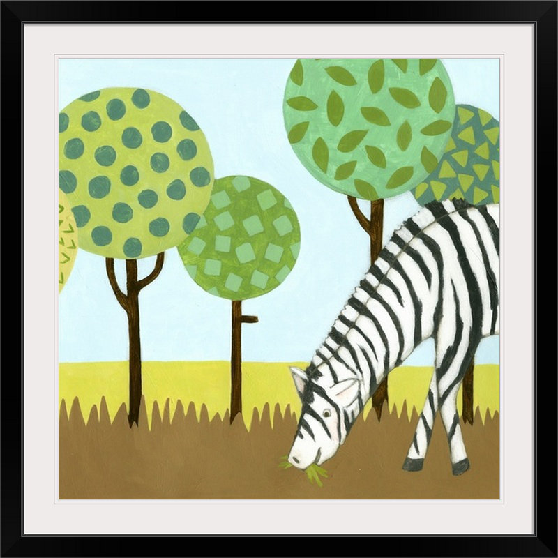 « iv », reproduction d’impression megan meagher Jungle Fun, H 28 x l 28 po x P 1 po, Cadre noir