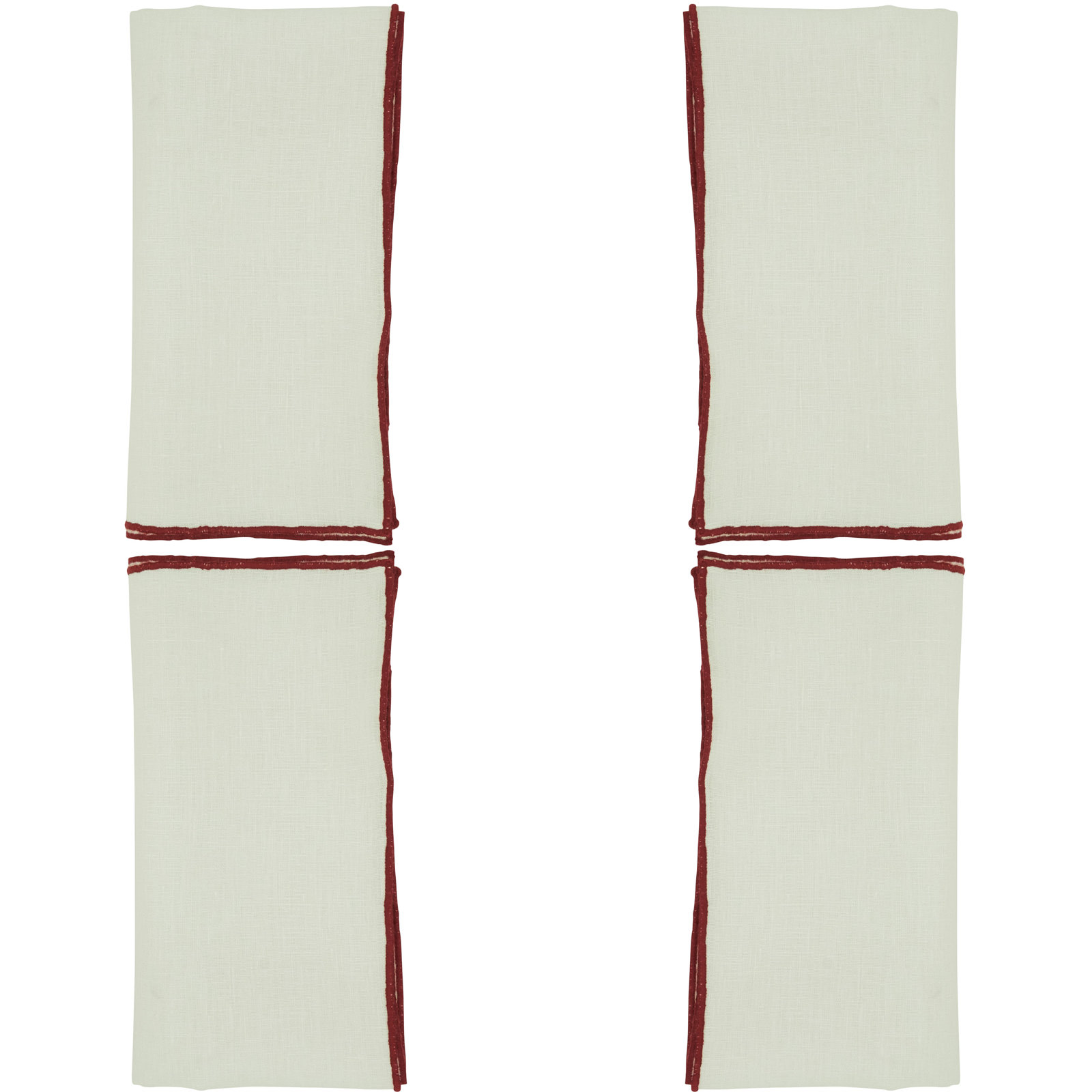 Set of 4 Dartmouth Linen No Pattern Square Napkins, Red