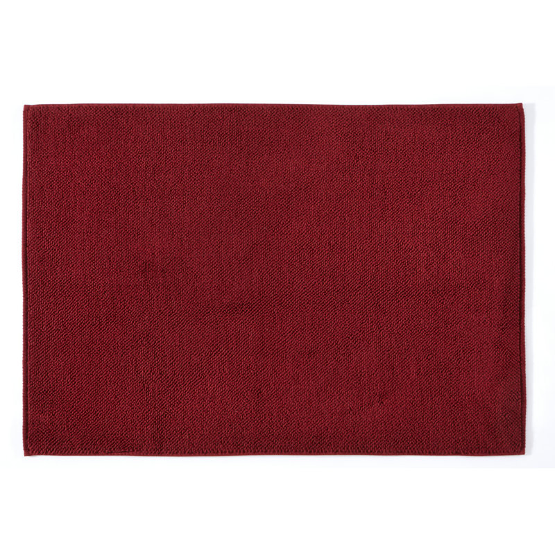 Tapis de bain luxueux en coton, rouge, 23,6 po x 35,4 po | 100% coton, 41,5 oz / m² | Ultra-doux et absorbant, lavable à la machine, cycle délicat | Parfait pour le décor et le confort de la salle de bain, durable et facile d'entretien