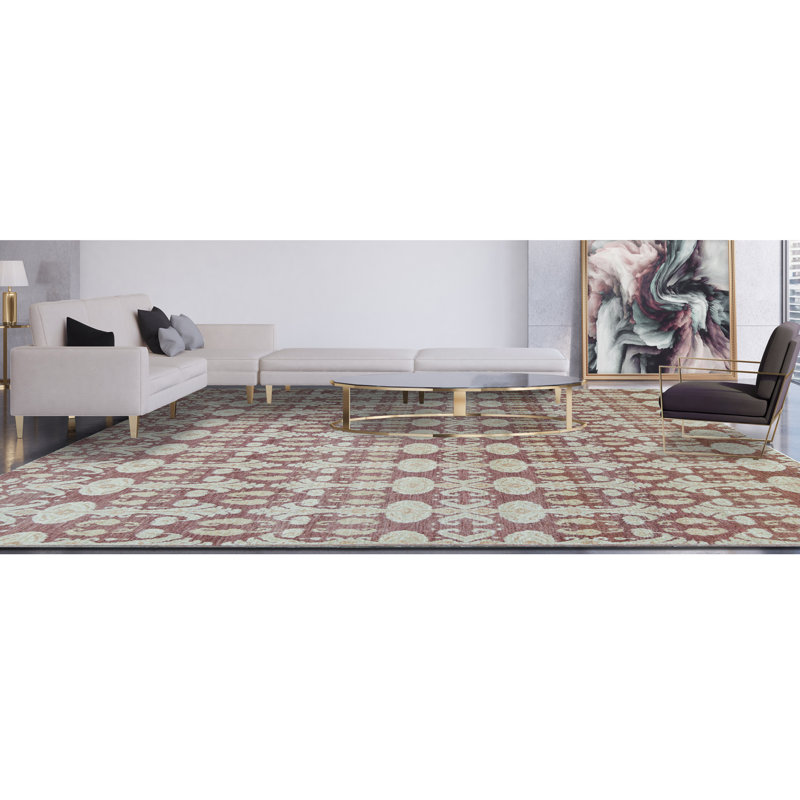Floral Wool Ikat Area Rug