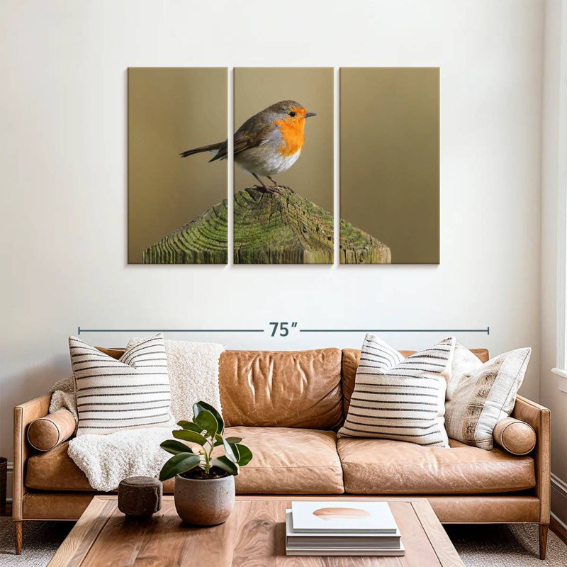 Brampt Bird Standing On Wood Post, 36" H x 57" W