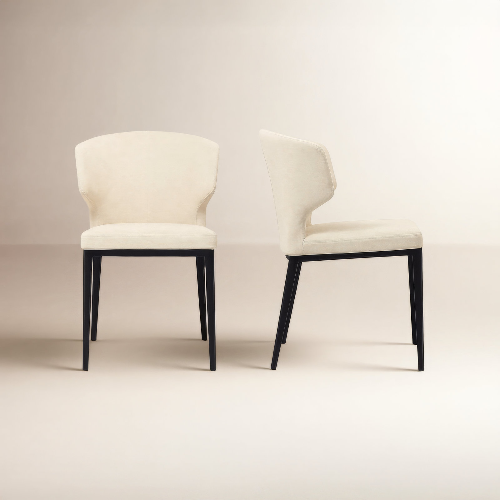 Nakia Side Chairs, Warm Beige