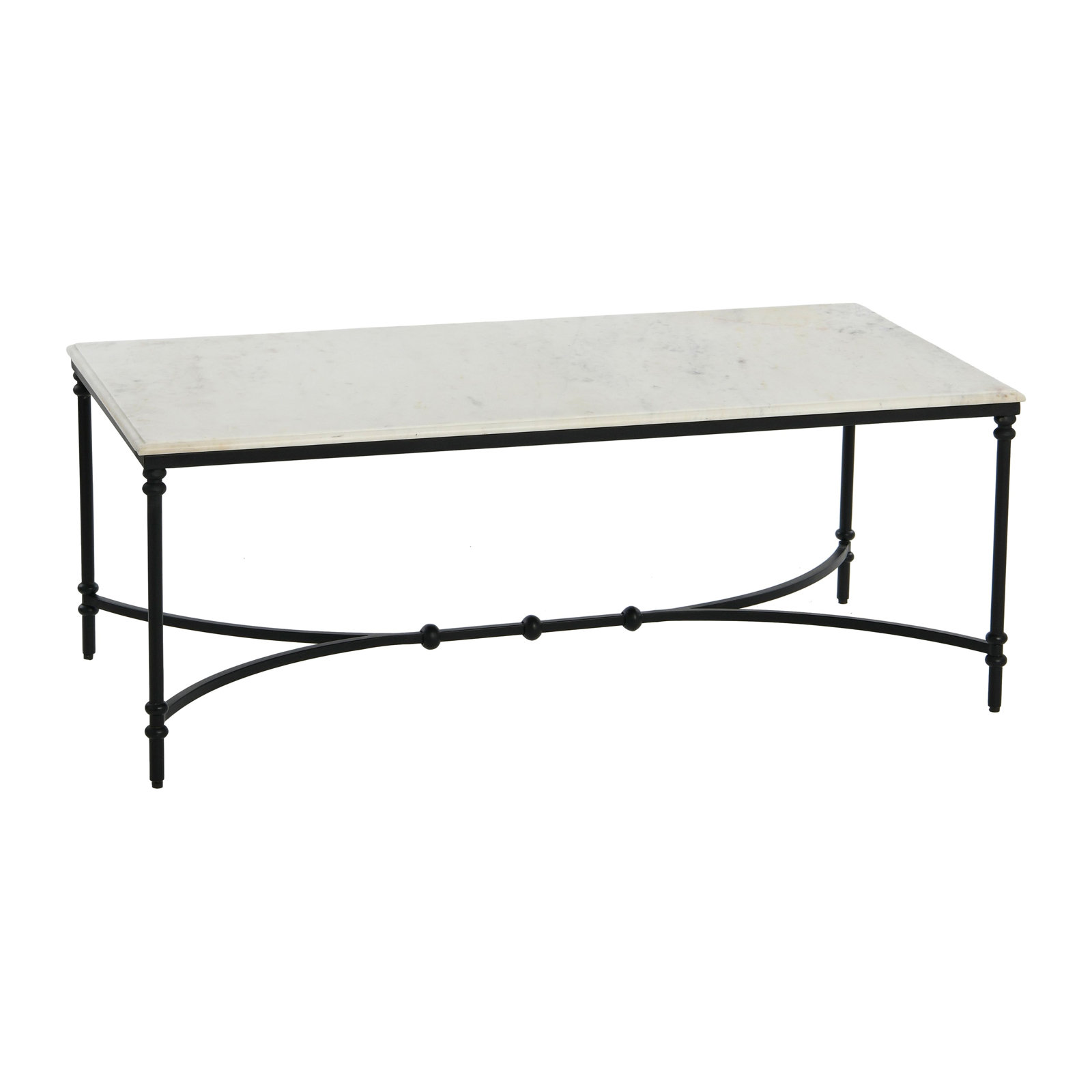 Timmons 48" Genuine Marble Coffee Table, Black