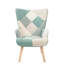 Chaise d'appoint de chambre à coucher avec fauteuil en lin bleu, épissage contemporain et fabrication en bois massif dans une décoration confortable, structure douce-784717733