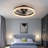 20" Low Profile Ceiling Fan With Light & Remote, Dimmable Led, 6-Speed, Timing Reversible Blades, Crystal Ring Design