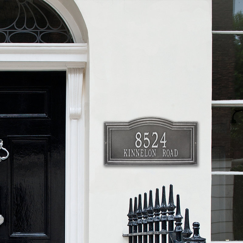 Plaque d'adresse murale sur 2 lignes Signature Series, Gris fumée, Gris, Oui