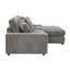 Canapé modulaire réversible en velours côtelé gris Tavia avec 6 coussins