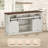 Farmhouse Tv Stand For Up To 65" Tv, 33.4" Tall Entertainment Center With Ajustable Shelves, Sliding Barn Door And Open Storage Spaces, Tv Console For Living Room, Bedroom, Rustic White