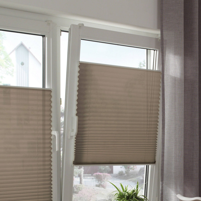 Semi Sheer Pleated Shade, 210cm L x 90cm W, Taupe