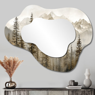 Miroir décoratif en forme de nuage Cottage - Timber and Peaks Mountain Simplicity in Winter I, impression métallique