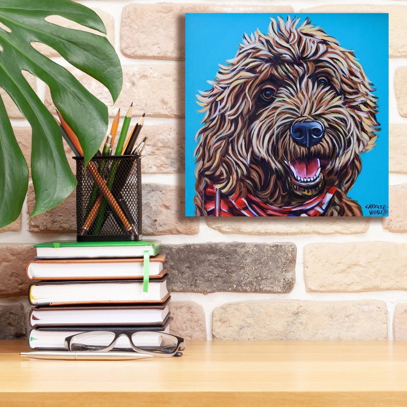 «Doodle On Blue» par Carolee Vitaletti, H 12 po x l 12 po x P 0,75 po