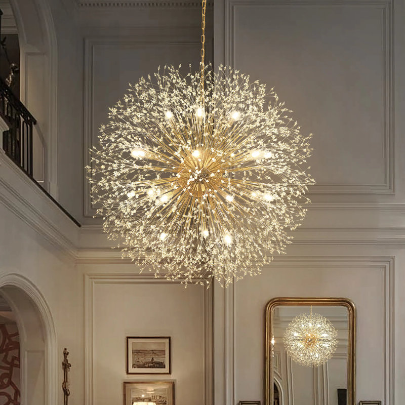 20 - Light Luxury Sputnik Firework Chandelier, 100.1cm H x 100.1cm W x 100.1cm D, Gold