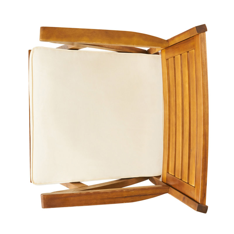 Ensemble de salle à manger d'extérieur en bois d'acacia 3 pièces Hermosa avec coussins résistants à l'eau - finition teck